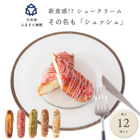 【ふるさと納税】【北海道・沖縄・離島　配送不可】新食感!?シュークリーム シュッシュ 最大12個入り 5種食べ比べ シューアイス お試し 抹茶ミルクいちごチョコキャラメルナッツコーティング お中元 スイーツギフト お取り寄せ 冷たい 夏 インスタ映え お菓子 贈り物 個包装