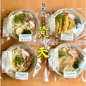 【ふるさと納税】No.242 麺工房梵天鍋焼きうどんシリーズ4点セット ／ 天ぷらうどん きつねうどん 肉うどん カレーうどん 手打ち 冷凍 送料無料 兵庫県