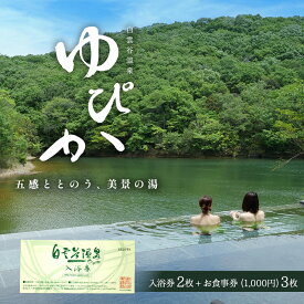 【ふるさと納税】食事券 兵庫 白雲谷 温泉 ゆぴか 入浴券 2枚＋ お食事券 (1,000円) 3枚 セット 旅行 旅 温泉旅行 スパ サウナ 岩盤浴 マッサージ エステ 体験 体験型 子供 大人 チケット 券 ギフト券 ギフト 贈答 レストラン 健康 美容 兵庫県 小野市