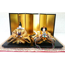 【ふるさと納税】雛人形 京三五親王「正絹袋帯～GOLD～」オリジナル金襴敷 No.35-514 お雛様 桃の節句 インテリア 女の子 初節句 孫 娘 贈り物 お祝い プレゼント コンパクト