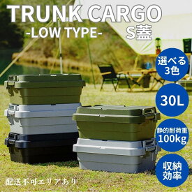 【ふるさと納税】トランクカーゴ S蓋 30L LOW TYPE [ TC-50SL アウトドア バーベキュー キャンプ ソロキャンプ コンパクト 収納 ]　【 雑貨 ブラック カーキ グレー 道具入れ キャンプギア収納 トレー型 収納BOX 収納箱 】