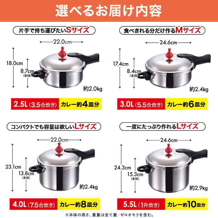 楽天市場】【ふるさと納税】圧力鍋 ゼロ活力なべ 選べる 4サイズ  