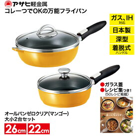 【ふるさと納税】 オールパンゼロクリア(26)(22)セット(マンゴー) アサヒ軽金属工業 日用品 　【調理道具・キッチン用品・フライパン】