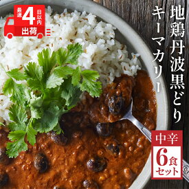 【ふるさと納税】地鶏丹波黒どりと京都府産黒大豆のキーマカリー 6箱 鶏肉 レトルトカレー 常温 キーマカレー ご当地 丹波山本 すぐ届く　【 キーマカレー 】