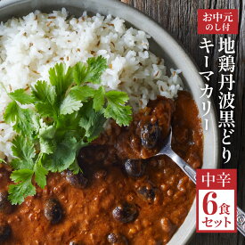 【ふるさと納税】【お中元】地鶏 丹波 黒どりと京都府産黒大豆のキーマカリー 6箱 鶏肉 レトルトカレー 6人前 黒豆 常温 キーマカリー ご当地 丹波山本 チキン 御中元　【惣菜・肉の加工品】　お届け：2024年8月1日～2024年8月15日頃まで