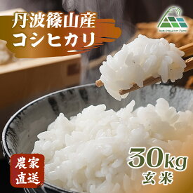 【ふるさと納税】【令和7年産】丹波篠山産コシヒカリ 玄米 30kg 兵庫県 丹波篠山市 げんまい 100％単一原料米 産地直送米 おいしい お米 精米 ブランド おこめ 健康 送料無料 おすすめ 人気 口コミ