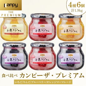 【ふるさと納税】〈スピード出荷〉カンピー ザ・プレミアム　手造りジャム320g全4種味くらべ6個セット 合計1.9kg （グリーンウッド） | 兵庫県 丹波篠山市 カンピーシリーズメーカーの酸味料・保存料・ゲル化剤を不使用の手作りジャム！ 無添加 低糖度 小分け ブルーベリー
