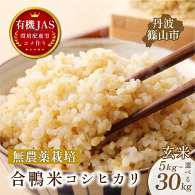 【ふるさと納税】有機米 コシヒカリ【有機JAS認定 無農薬】 玄米（5kg 10kg 15kg 30kg）選べる | 兵庫県 丹波篠山市 丹波篠山 お米 米 コメ こめ こしひかり 安全・安心 有機栽培 無農薬 有機JAS 農家直送 あいがも 合鴨農法