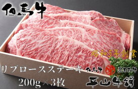 【ふるさと納税】【但馬牛】リブロースステーキ200g×3枚/牛肉