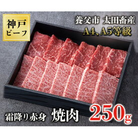 【ふるさと納税】神戸牛　霜降赤身焼肉　250g【化粧箱】【配送不可地域：離島】【1428068】