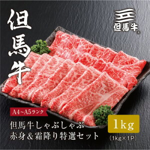 【ふるさと納税】【但馬牛】しゃぶしゃぶ 赤身&霜降り 特選セット(500g/700g/1kg)【配送不可地域:離島】【G1313168】