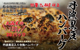 【ふるさと納税】丹波黒豆ハンバーグ　20パック　温めるだけ　手軽に調理　国産ハンバーグ