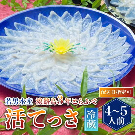 【ふるさと納税】【 発送時期が選べる 冷蔵 】淡路島3年とらふぐ活てっさ（4～5人前）ふぐ てっさ とらふぐ ふぐ刺し ふぐ刺身 ふぐしゃぶ 活魚 鮮魚 海産物 海鮮 魚 淡路島 淡路 産地直送 お取り寄せ グルメ