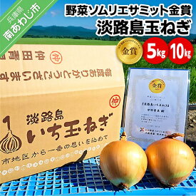 【ふるさと納税】野菜ソムリエサミット金賞淡路島玉ねぎ【5kg・10kg】　◆配送6月中旬～翌年2月下旬