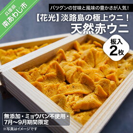 【ふるさと納税】【無添加・ミョウバン不使用・7月末～9月初旬発送予定】淡路島の極上ウニ！天然赤ウニ（板入2枚）