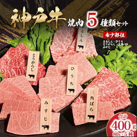 【ふるさと納税】神戸牛 希少部位 焼肉 5種類 セット（三角ばら・みすじ・とうがらし・ひうち・まるしん） 計400g （各80g×1）【 ふるさと納税 人気 おすすめ ランキング 神戸ビーフ 神戸肉 神戸牛 国産 黒毛 和牛 】AS53CC10
