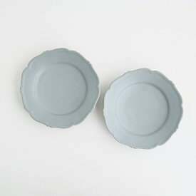【ふるさと納税】【Awabi ware】輪花皿M ペアセット（青マット×2） 《決済から3ヶ月前後で発送》