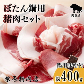 【ふるさと納税】F3 ぼたん鍋 猪肉 味噌 セット ジビエ 猪鍋 牡丹鍋 宍粟産 400g 兵庫県 冷凍便 鍋用猪肉 しし肉 シシ肉 イノシシ