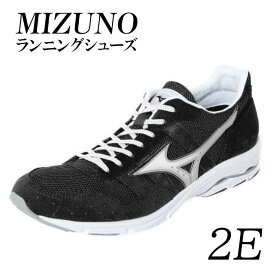 【ふるさと納税】AO12　ミズノランニングシューズ【ブラック×メタルシルバー2E】　ジョギング　ランニング　マラソン　シューズ　靴　ミズノ　mizuno　オーダー　日本製