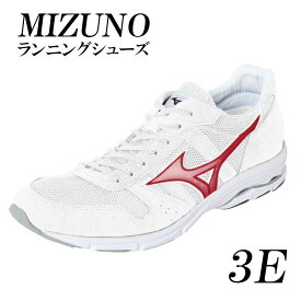 【ふるさと納税】 AO41　ミズノランニングシューズ【ホワイト×メタルレッド3E】　ジョギング　ランニング　マラソン　シューズ　靴　ミズノ　mizuno　オーダー　日本製　幅広