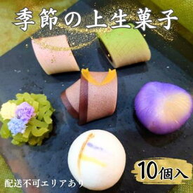 【ふるさと納税】季節の 上生菓子 10個入[ スイーツ 和菓子 生菓子 お菓子 ギフト ]　【 お菓子 和スイーツ 色彩豊か 桃の節句 端午の節句 クリスマス イベント 上品な味わい 】