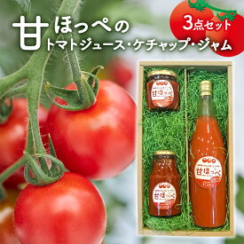 【ふるさと納税】甘ほっぺの トマトジュース ・ ケチャップ ・ ジャム 3点セット　【 調味料 野菜飲料 加工品 野菜ジュース 濃厚 ピザソース トマト加工品 贈り物 ギフト 手土産 】