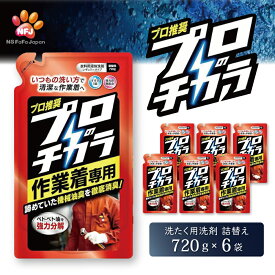 【ふるさと納税】プロのチカラ作業着専用液体洗剤　720g詰替6個セット[機械油 ニオイ ベタつき すすぎ1回 洗浄力]