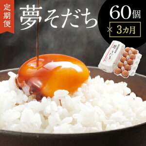 【ふるさと納税】F-37【3か月定期便】お届け日時の指定可能「夢そだち60個」厳選飼料を食べて育った自社養鶏場の新鮮卵を♪