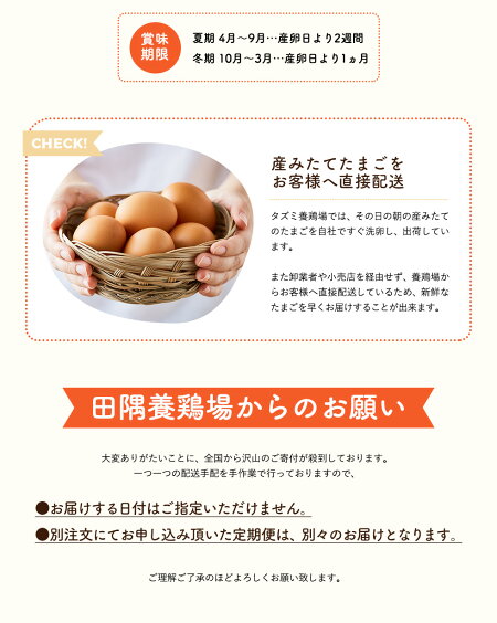 【ふるさと納税】020AB02N.タズミの卵(30個×6ヶ月)