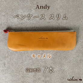 【ふるさと納税】ペンケース スリム Andy 日本製 革製品 本革 レザー 手作り 選べるカラー