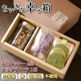 【ふるさと納税】【ちいさなしあわせ箱】/ 米粉 おやつ クッキー 手作り お菓子 ハロウィン クリスマス 詰め合わせ　 焼菓子 無農薬米 小麦粉 卵 乳製品 不使用 シンプル グラノーラ