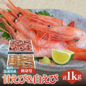 【ふるさと納税】甘エビ・白エビ 食べ比べ 2種 1kg セット 紅白エビセット 天然 甘えび 刺身用 送料無料 甘海老 白海老 国産 特大 直送 えび 海老 しろえび グルメ 寿司ネタ 海鮮丼 手巻き寿司 あまえび 海鮮 大きい 食べ物 瞬間冷凍 (卵 無選別) 04-02