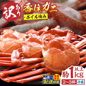 【ふるさと納税】＼TVで紹介されました／ 《訳あり》 香住ガニ 浜茹で 【2～3杯：約1kg以上】 ★選べる配送月★冷蔵 ベニズワイガニ 蟹 かに カニ ボイル 不揃い 姿 紅ズワイ カニすき しゃぶしゃぶ カニ鍋 カニしゃぶ カニ爪 規格外 欠足 足折れ 19-09 送料無料