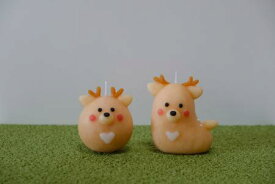 【ふるさと納税】キャンドル 2個 セット 鹿 可愛い かわいい カワイイ ろうそく ロウソク キャンプ いやし アウトドア オシャレ インテリア 雑貨 日用品雑貨 生活雑貨 なまけてしまった鹿さんcandleセット canata conata 奈良市なら 5-011
