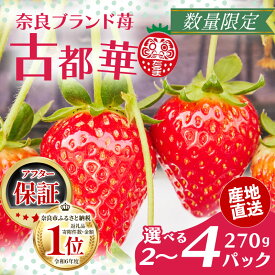 【ふるさと納税】 いちご 古都華 270g 選べる 2～4パック 数量限定 苺 ふるさと納税 イチゴ ブランド 大粒 旬 産地直送 フルーツ 果物 小分け 国産 贈答用 プレゼント ギフト 高級 厳選 限定 新鮮 産地 直送 甘い 人気 糖度 限定出荷 ふるさと 奈良市 奈良県 だるま
