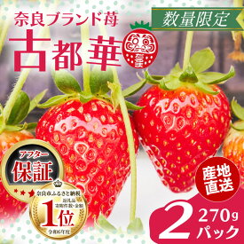 【ふるさと納税】 いちご 古都華 270g 選べる 2～4パック 数量限定 苺 イチゴ ブランド 大粒 旬 産地直送 フルーツ 果物 冷蔵 小分け 国産 贈答用 プレゼント ギフト 奈良産 高級 厳選 限定 新鮮 産地 直送 甘い 人気 美味しい 糖度 限定出荷 奈良市 奈良県 農家 だるま