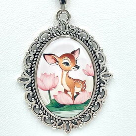 【ふるさと納税】奈良の子鹿とハスのネックレス（ピンク）ジュエリー春日 奈良県 奈良市 なら 6-288