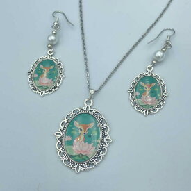 【ふるさと納税】子鹿のネックレスとピアスのセット ジュエリー春日 奈良市 なら