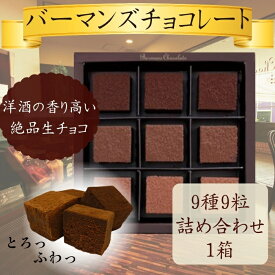 【ふるさと納税】 生チョコレート9種9粒詰め合わせ （バーマンズ） チョコ 生チョコ とろける デザート 駄菓子 高級 ギフト お礼の品 クリスマス バレンタイン お中元 故郷納税 詰め合わせ お取り寄せ グルメ 奈良県 奈良市 なら 7-014