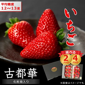 【ふるさと納税】奈良県産古都華 化粧箱入り[2パック8～15粒入り270g以上/4パック6～15粒入り270g以上]_ 高級 いちご 苺 イチゴ 果物 フルーツ 贈答 ギフト 化粧箱 奈良県 大和高田市 【配送不可地域：離島・北海道・沖縄県】【G1253923】