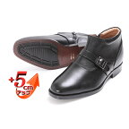ビジネスシューズ 紳士靴 革靴 ベルト チャッカーブーツ 5cm シークレットブーツ 4E ワイド No.750 ブラック　【雑貨・日用品・ビジネスシューズ・シューズ・靴・シークレットブーツ】