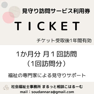 【ふるさと納税】【親孝行は、ふるさと納税で】 ふるさとへ贈る安心 社会福祉士による見守り訪問サービスチケット 見守り 訪問 サービス 1か月分 月1回訪問 報告 安心 福祉 支援 サ