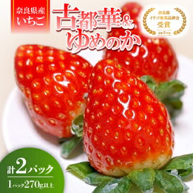 【ふるさと納税】【2026年1月順次発送】奈良県産いちご「古都華」と「ゆめのか」の食べくらべ　合計2パック【配送不可地域：離島】【1556702】