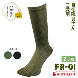 【ふるさと納税】GUTS-MANスーパーストロング五本指ソックス(FR-01)2足組 　ガッツマン 靴下 くつ下 メンズ 紳士 自衛隊ソックス 五本指 5本指 五本指靴下 五本指ソックス 日本製 国産 奈良県産◇