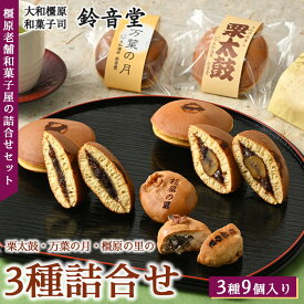 【ふるさと納税】 栗太鼓3個・万葉の月3個・橿原の里3個の詰合せ