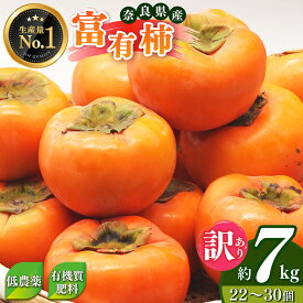 【ふるさと納税】 ★4.8獲得 訳あり 富有柿 約 7kgご自宅用（ 約22個 ～ 30個 入り）| 西岡農園 人気 フルーツ 果物 くだもの 柿 かき カキ ふゆう 奈良県 五條市 秋の味覚 自宅用 家庭用 特産品 たっぷり