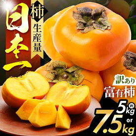 【ふるさと納税】シャキッと甘い！ 訳あり 富有柿 選べる 内容量 約 5kg / 7.5kg | フルーツ くだもの 果物 柿 かき カキ 奈良県 五條市 訳あり 種無し 種なし柿 産地直送 国産 人気 送料無料 グルメ お取り寄せ 大容量 ビタミン 食物繊維 豊富 秋 旬 奈良県 五條市