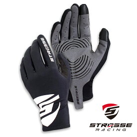 【ふるさと納税】STRASSE レーシンググローブ ゲーミンググローブ ブラック ／ コスティック シリコン 滑り止め加工 衝撃吸収パッド タッチパネル対応 伸縮性 通気性 奈良県 御所市