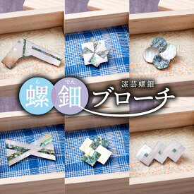 【ふるさと納税】【種類が選べる】世界に二つとないブローチ 螺鈿ブローチ 漆芸螺鈿 1ヶ 桐箱入り 選べる デザイン 全て オリジナル 個性豊か 一点もの 自然素材 アクセサリー 軽い 工芸品 奈良県 生駒市 送料無料