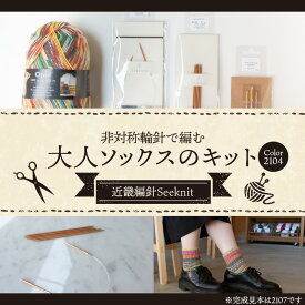 【ふるさと納税】初心者にオススメ 大人ソックスのキット おしゃれ 靴下 ソックス 編み図 女性用 男性用 竹製編み針 Seeknit 奈良県 生駒市 お取り寄せ 簡単 キット 日用品 雑貨 竹製品 編み針 道具 手芸 小物 ハンドメイド 送料無料